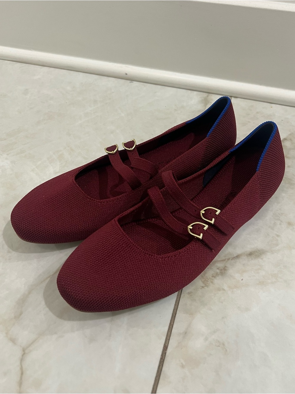 NEW Rothy's Cabernet The Double Buckle Mary Jane Shoes Size 8 US $165 - Picture 2 of 5